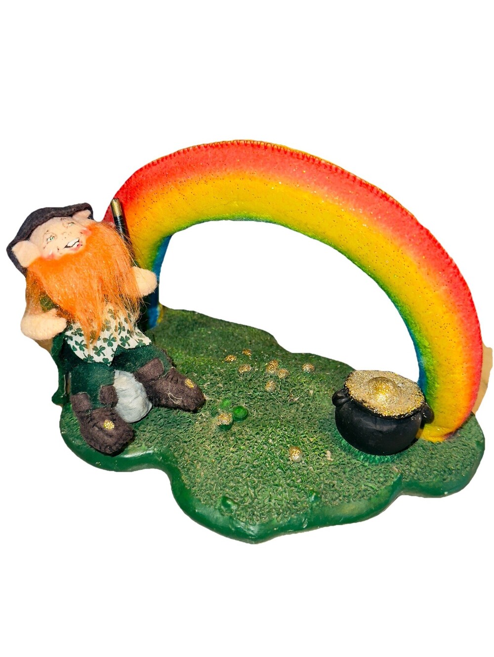 Annallee Dolls 2003 3" ST. Patrick's Day Rainbow Leprechaun Pot Of Gold